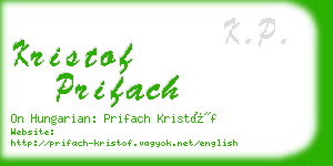 kristof prifach business card